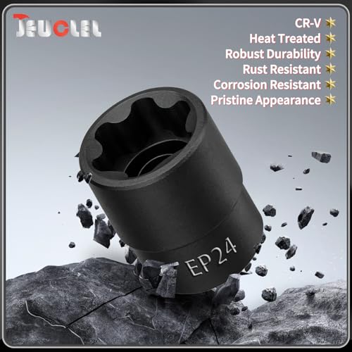 EP Socket EP24, 6 Point 1/2” Dr Female External E-Torx Plus Socket | EP Socket, Female External, E-Torx Plus Socket, External, Cr-V Steel, High Deformation Prevention - size: EP24