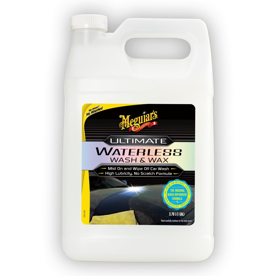 Meguiar's Ultimate Waterless Wash & Wax - Waterless Car Wash & Wax Without Swirling or Scratching - Easy Car Maintenance, No Water Required -1 Gallon (128 Oz) - size: 1 Gallon