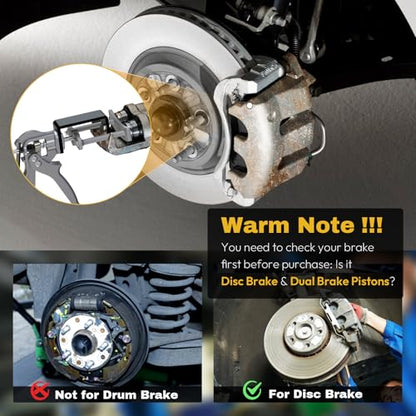 Dual Piston Brake Caliper Compressor, 25750 Brake Pad Spreader Compatible with Most Cars and Light Trucks, Disc Brake Pad Separator Tool - size: 25750