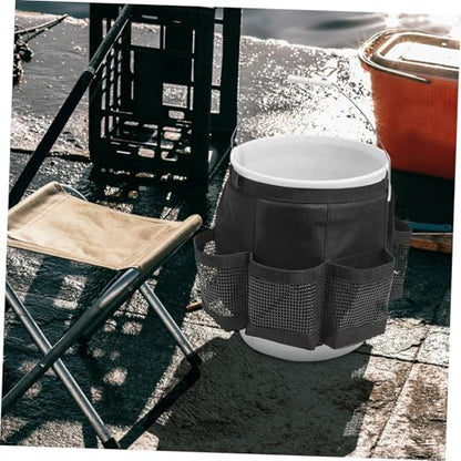 PRETYZOOM 5 Gallon Bucket Tool Organizer Multiple Pockets Sturdy Storage Bag for Car Wash and Garden Tools Compatible Standard Buckets for Outdoor Fishing and Camping