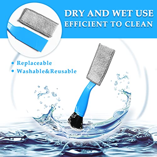 Ziciner 2 PCS Double Head Brush for Car Clean, Soft Auto Interior Duster Detailing Brushes, Universal Vehicle Dashboard Screen, Air Vents, Computer etc Cleaning Tool Accessories (Blue) - color: Blue, 2 PCS