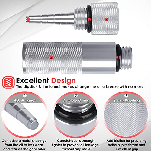 for Honda EU1000i EU2000i EU3000i Handi Generator Mess Free Oil Change Funnel & Magnetic Oil Dipstick Complete Kit