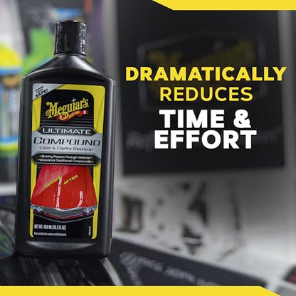 Meguiar's Ultimate Compound Car Scratch Remover, 2 Pack (2 x 15.2 oz = 30.4 oz Total) Clear Coat Safe Compound to Remove Scratches Swirls Oxidation and Water Spots and Restore Gloss - size: 2 Pack