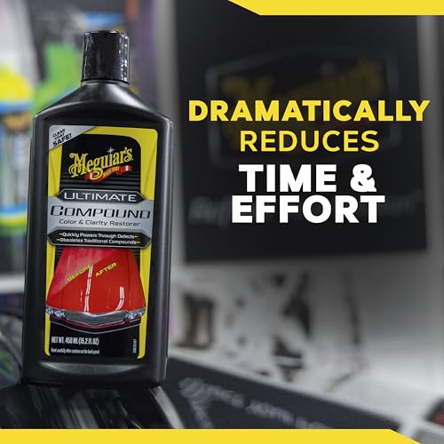 Meguiar's Ultimate Compound Car Scratch Remover, 2 Pack (2 x 15.2 oz = 30.4 oz Total) Clear Coat Safe Compound to Remove Scratches Swirls Oxidation and Water Spots and Restore Gloss - size: 2 Pack