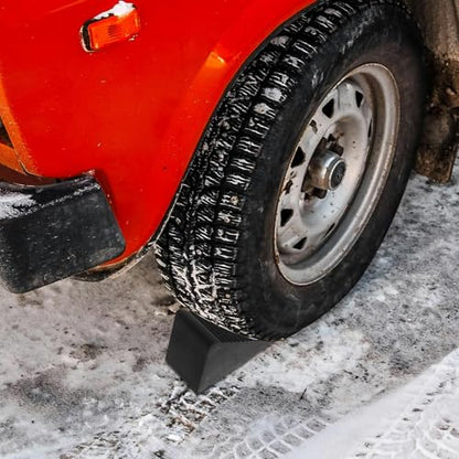 Compact Non-Slip Rubber Wheel Chock Heavy Duty Tire Stopper for RV Travel Trailers Campers Portable Balanced Anti-Roll Wedge Prevents Rolling and Shifting