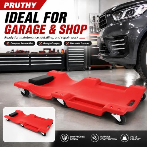 Mechanic Creeper 40" Heavy Duty with Padded Headrest Creepers, Durable Casters, Garage Rolling Creeper Repair Under Car - color: Creeper