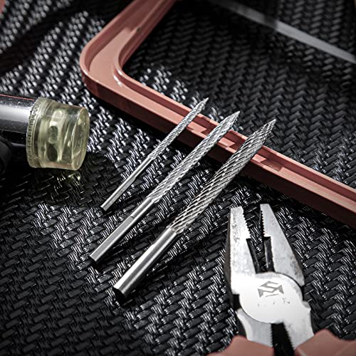 Tallew 3 Pack Tire Reamer Drill Bit Multi Sizes Tire Repair Carbide Burr Drill Bit Patches Plug Cutters Wire Cutter Carbon Steel Reamer Repair Tools (3,4.5,6 mm) - size: 3,4.5,6 mm