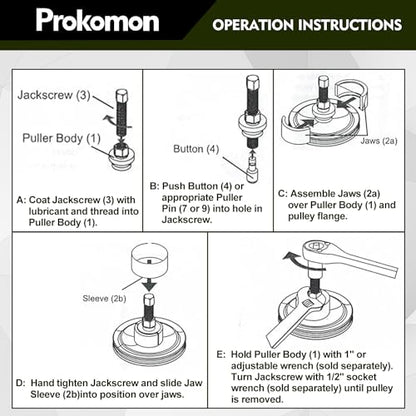Power Steering Pulley Puller Installer Kit for Most Engines | Removes and installs Power Steering, Water Pump and Vacuum Pump Pulleys. Fits Most Engines for Fast Repairs.