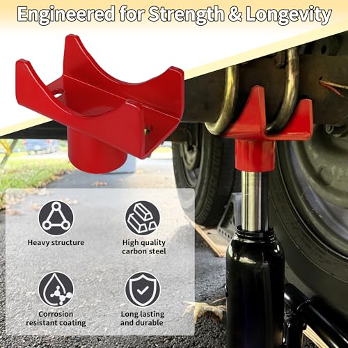 SUNJIKA Bottle Jack Axle Adapter for 2-4 in Round and 2 in Square Axles - color: red
