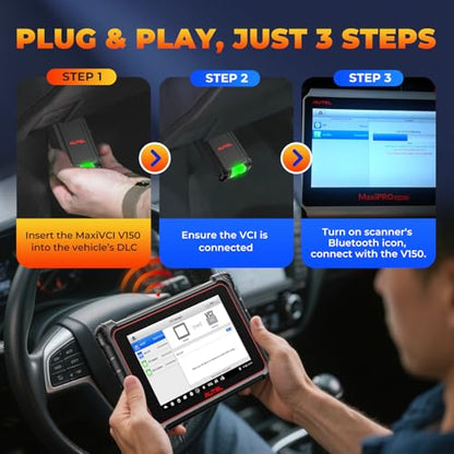 Autel Original MaxiVCI V150 VCI150 OBD2 Bluetooth Adapter | 2026 VCI 150 Car Wireless Communication Interface, for Autel Diagnostic Scanner MK900BT MP900BT MP900TS MK900TS MX900TS TS900