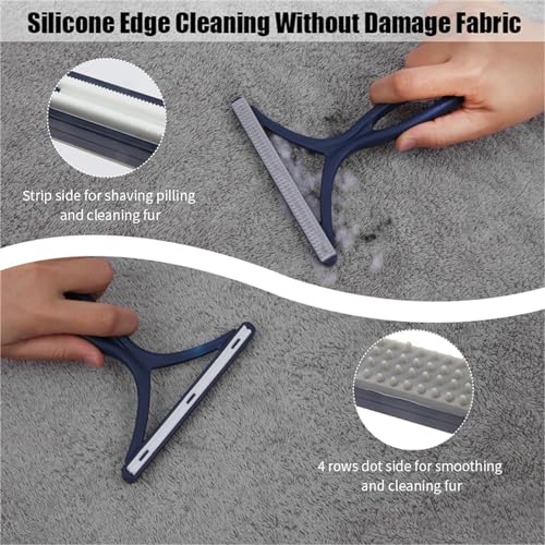 3-Pack Pet Hair Remover Carpet Rake, Dog Cat Hair Remover, Carpet Scraper | Pet Hair Removal Tool, Lint Remover, Carpet Brush, Rugs, Couch, Furniture, Car, Pet Towers, Carpet Clothes, Cat Beds - color: Blue With Black