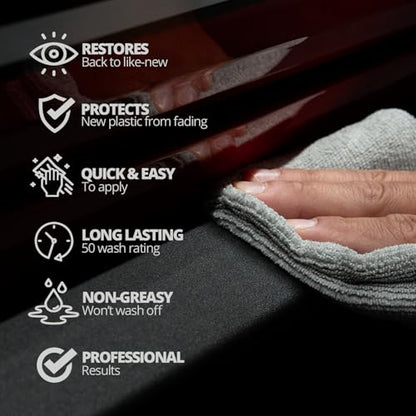 CERAKOTE Rapid Ceramic Plastic Restorer and Protectant (32 oz.) - 50 Wash Rating - Protects New Trim - Restores Faded Plastic - Non-Greasy Finish - Ceramic Spray Coating for Cars and Trucks - size: 32 oz. Bottle