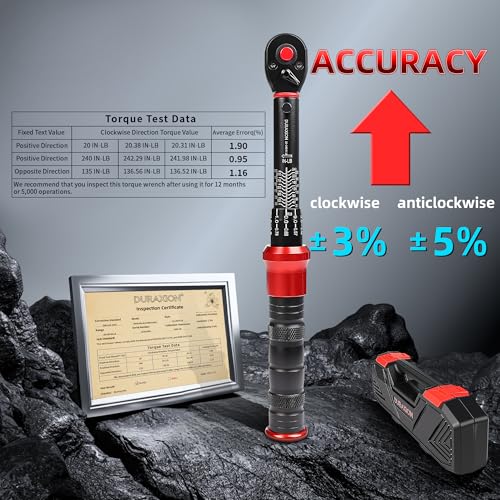 1/4-Inch Drive Torque Wrench 20-240in.lb/2.3-27.1Nm, ±3% Precision Dual Direction Torque Wrenches with 72-Tooth Dual Range Scales - size: 1/4" DR.『20-240 IN.LB』