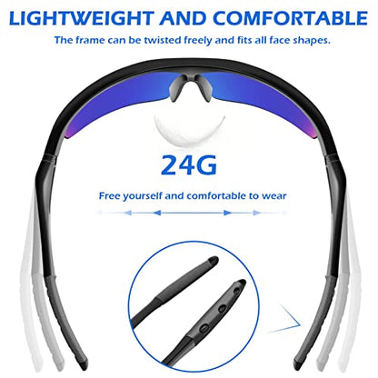 OXG 12 Pack Safety Glasses, ANSI Z87.1 Impact Resistant Anti-Scratch Safety Goggles for Men Women Youth - color: Blue Mirrored