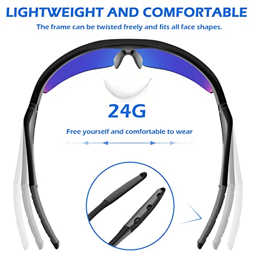 OXG 6 Pack Tinted Safety Glasses for Men Women, Safety Goggles ANSI Z87.1 Protective Eyewear Scratch Resistant Eye Protection - color: Blue