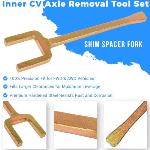 Sunluway 12020 2-Piece CV Axle Removal Tool Set, Inner Axle Popper Kit, Heavy Duty CV Axle Puller for FWD Vehicles, Half Shaft Remover
