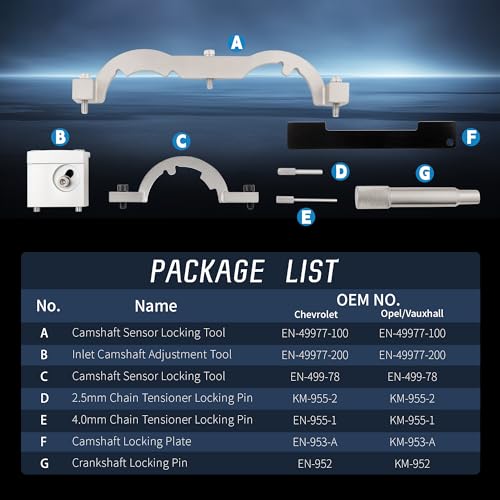 Turbo Engine Timing Tool Kit for Locking the Position of Cams Crankshaft for Vauxhall/Opel/Chevrolet Cruze 1.0 1.2 1.4 Timing Chain Replacement, Cylinder Head and Camshaft Removal