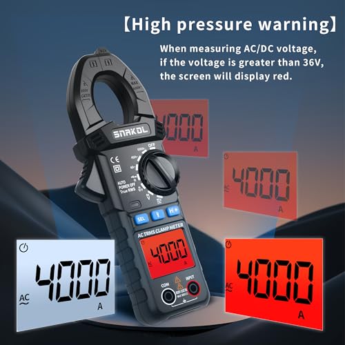 Digital Multimeter Tester 4000 Counts Amp Clamp Meter with 35mm Jaws for AC/DC Voltage and AC Current Meter, Resistance, Diode Capacitance, Continuity, Frequency, Thermocouple, NCV Auto-Ranging - style: 4000 Counts Upgraded
