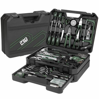 Prostormer 269-Piece Tool Set, Complete Tool Kit for Home, Auto and Mechanics Repair, General Household Hand Tool Box with Drawer for Men & Women (Green) - color: Green