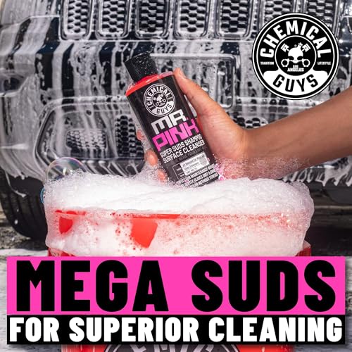 Chemical Guys Mr. Pink Car Wash Soap - 64 oz Super Suds Foaming Car Wash Soap for Cannon, Blaster, or Bucket Washing - pH Balanced, Safe on Wax, Sealant, Ceramic, and Clear Coat Finishes (Pack of 4) - size: 64 Fl Oz (Pack of 4)