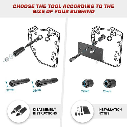 Dasen Inner Cam Bearing Installer and Puller Tools Compatible with Harley 88 93 96 103 110 All Twin CAM 1999-2017