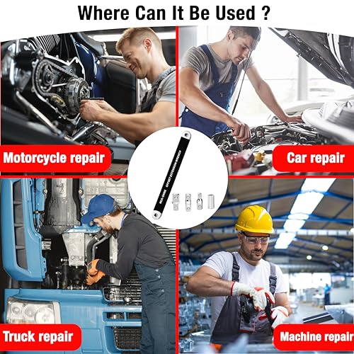 Premium 15 Inch Extension Wrench Offset Heavy Duty Offset Extension Impact Adapter Cheater & Torque Multiplier for Breaker Set Zero Degree Ratchet Tite Reach Mechanic Tools Gifts for Father