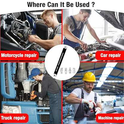 Premium 15 Inch Extension Wrench Offset Heavy Duty Offset Extension Impact Adapter Cheater & Torque Multiplier for Breaker Set Zero Degree Ratchet Tite Reach Mechanic Tools Gifts for Father