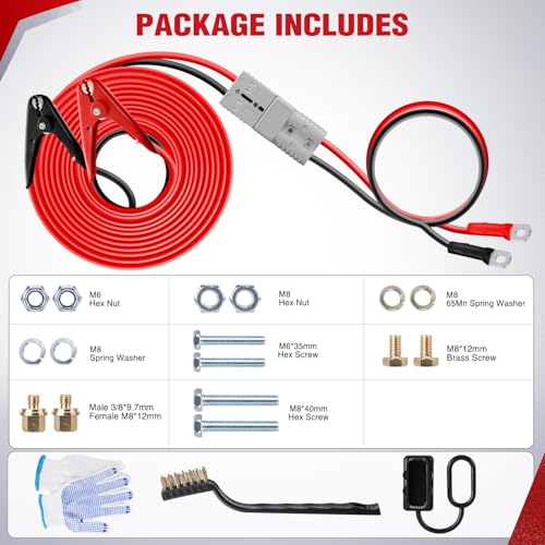Nilight 1 Gauge 25 Feet Heavy Duty Jumper Cables 900 Amp Booster Battery Cables with Permanent Installation kit and Quick Connect Plug Includes Carrying Bag for 12V & 24V Cars SUVs and Trucks - size: 1 Gauge 25 FT Quick Connect