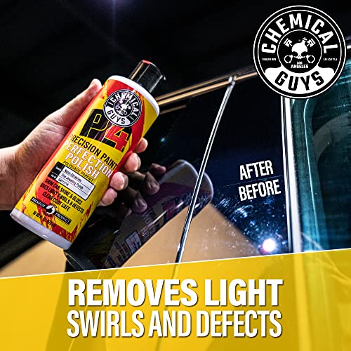 Chemical Guys P4 Precision Paint Perfection Polish - Scratch Remover & Swirl Remover for Cars, Trucks, Motorcycles, & SUVs, Fixes Paint Imperfections & Towel Marks, Restores Gloss & Clarity, 16 oz - style: P4 Perfection Polish
