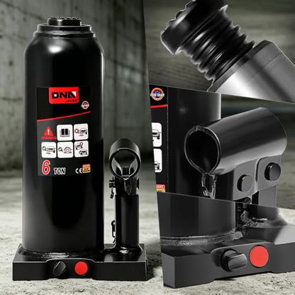 DNA Motoring 6 Tons / 12000 lbs Lifting Automotive Welded Hydraulic Bottle Jack for Car SUV Pickup Truck, Auto Repair, with Manual Handle & Carrying Storage Case, Black - color: black, style: 6 ton