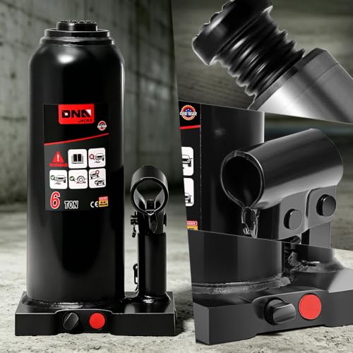 DNA Motoring 6 Tons / 12000 lbs Lifting Automotive Welded Hydraulic Bottle Jack for Car SUV Pickup Truck, Auto Repair, with Manual Handle & Carrying Storage Case, Black - color: black, style: 6 ton