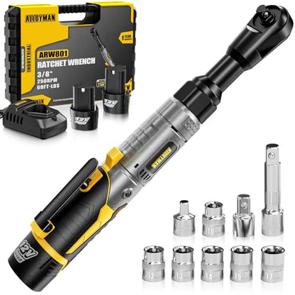 12V Ratchet Wrench + Cordless Brushless Impact Wrench, 1475 ft-lbs (2000N.m)