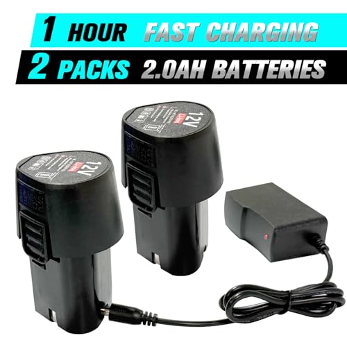 Cordless Ratchet Wrench, Electric Ratchet 3/8 Drive, Battery Ratchet Wrench Kit, 44 Ft-lbs with 2-Pack 2000mAh Batteries, Fast Charger, 7 Sockets