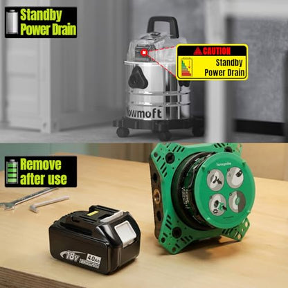 4 Gallon Cordless Shop Vac Compatible with 18V Battery, Cordless Shop Vacuum Wet and Dry with 16 Kpa Strong Suction & Blower, Battery Powered Shop Vac for Car, Home and Garage (Tool Only)