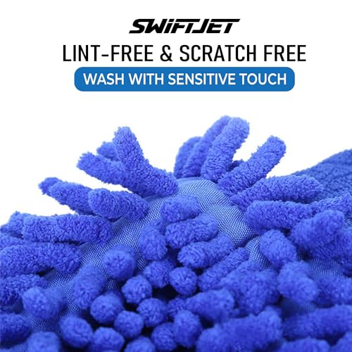 Ultra Plush Microfiber Car Wash Mitt - Scratch-Free, Lint-Free, Extra Absorbent, Machine Washable - Detailing Chenille Cleaning Mitt Perfect for Cars, Trucks, Motorcycles, and Household Surfaces - size: 1 Pack