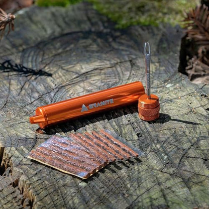Granite Suture Tire Plug Kit, Compact Tubeless Flat Bicycle Tire Repair Kit with 2 Size Tire Plugs, Fix Mountain Bike and Road Bike Tire Punctures - color: Orange