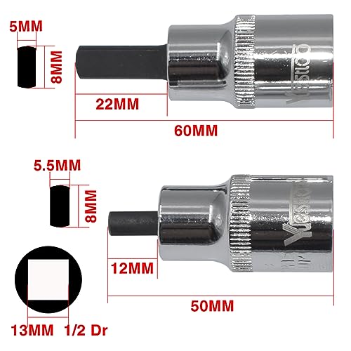 2Pcs Suspension Strut Spreader Socket Tool, Compatible with Audi VW BMW Ford Citroen Renault, 1/2inch Drive Suspension Tool