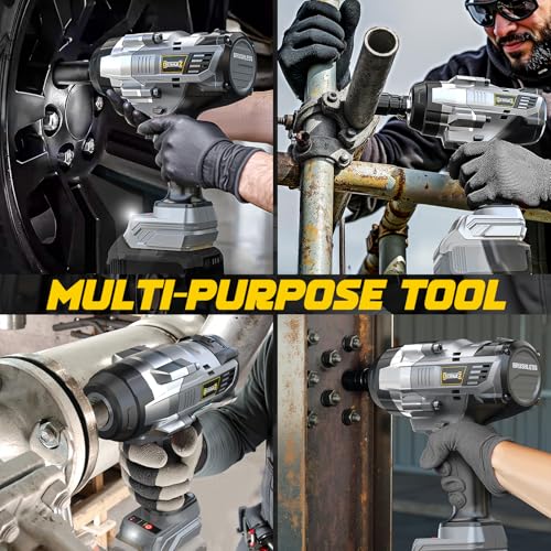 DIYtoolifz Cordless Impact Wrench 1/2 inch Compatible with Dewalt 20v Battery, 1700 Ft-lbs High Torque Impact Driver with 6Pcs Sockets & Storage Case, Electric Impact Gun with 4-Speed & LED Light - size: 1/2 inch, style: Socket Set for Dewalt 20v Battery