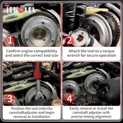 5PCS Engines Camshaft Adjusting Socket Set Compatible with VW Audi | T10352, T10352/1, T10352/2, T10352/4, EA888, 1.8-2.0 TFSi, Chain Driven, Camshaft Central Valve Socket kit, Timing Tools Kit