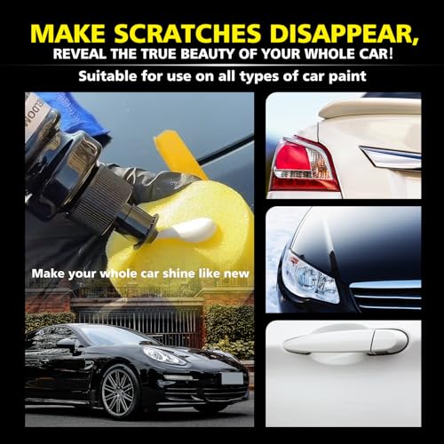 SHIELDOM Car Scratch Remover Auto Paint Scratches Removal & Restorer Kit with Polishing Pad & Microfiber Towel Vehicles Swirl and Scuff Repair Rubbing Compound for Cars, RVs, Trucks & More 5oz/150ml