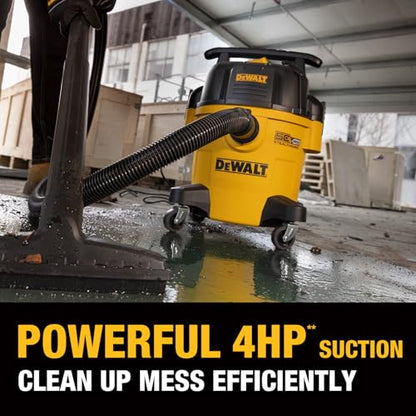 DEWALT STEALTHSONIC 5 Gallon Ultra Quiet Wet Dry Shop Vac DXV05P-QT | 4 Peak HP Powerful Suction, Quiet Operation, Long-Lasting Performance, Complete Accessory Kit for Garage, Workshop, Jobsite - size: 5 Gallon