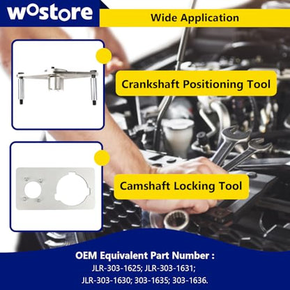 Wostore Camshaft Timing Locking Tool kit Compatible with Land Rover 2.0 Diesel Petrol Engine Evoque 2.0T JLR INGENIUM I4 2.0L, OEM JLR-303-162/1631/1630/1635/1636