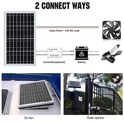 ECO-WORTHY 10W Solar Panel Battery Charger Portable for Charging 12V Battery or Vehicle Gate Opener,Electrical Fence Chicken Coop Lawn Tractor Boat - size: 10W