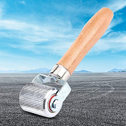 Patch Tire Repair Tool, Car Wheel Wood Handle Tire Patch Repair Stitcher Ball Bearing Roller Repair Tool(M)