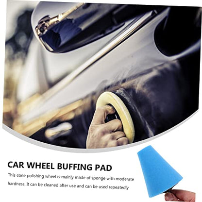 PRETYZOOM 9pcs Car Wheels Polishing Sponge Cone Kit Buffing Pads for Electric Drills Auto Detail Cleaning Tool for Wheel Orange Yellow