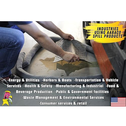 AABACO Universal Spill Kit 5 Gallon Oil Spill Kit with Absorbent Pads, Socks, Yellow Duffle Bag, Gloves & Disposal Bag for Automotive, Garage & Industrial Use - size: 1 Count (Pack of 1)