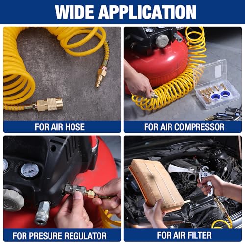 WORKPRO 16-Piece 1/4-Inch NPT Air Hose Fitting Kit with Storage Case, Quick Connect Brass Coupler & Plug for Air Compressor Accessories