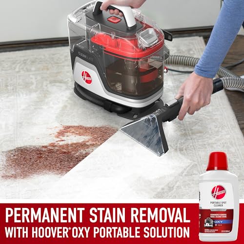Hoover CleanSlate Plus Portable Carpet + Upholstery Spot Cleaner Machine | Powerful Suction with Versatile Tools, Pet Stain Remover, Car and Auto Detailer, Pair with Hoover Carpet Cleaner Solution - style: CleanSlate Plus