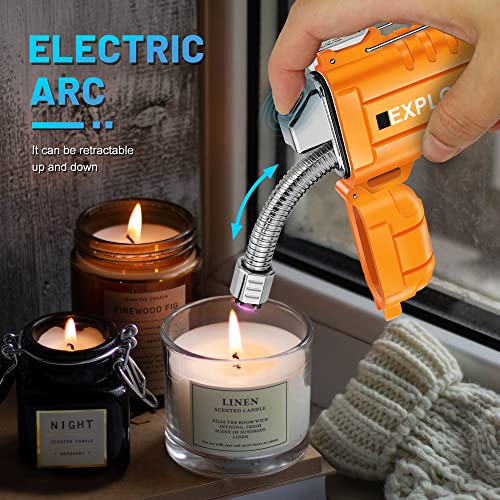 Lafagiet USB C Rechargeable Lighter, 360° Flexible Neck, Wind & Water Proof, Electric Arc Lighters for Candle, Camping - color: F37-or