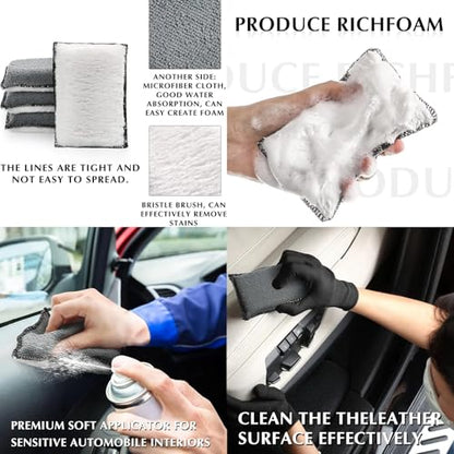10Pcs Car Detailing Brush Set, Car Detailing Kit,Car Dashboard Cleaning Soft Brush, Suitable for Cleaning Internal Brush Panels, Vents, Leather, and Computers. - color: Blue